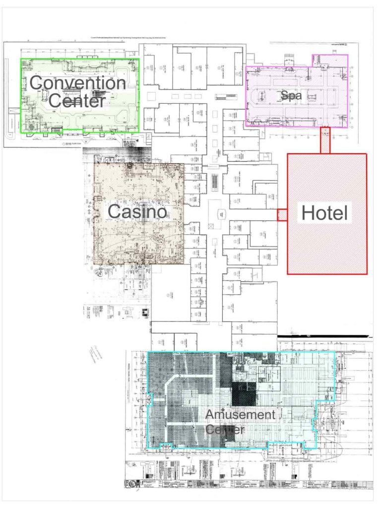 Floor plan for the Hard Rock Casino Resort Bristol