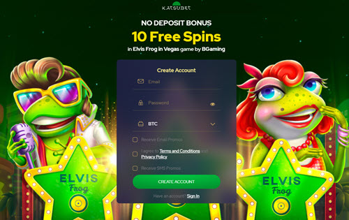 Katsubet Casino no Deposit Bonus – 10 Free Spins